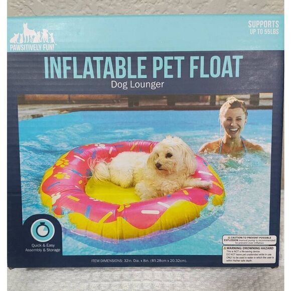 Pawsitively Fun Inflatable Pet Float Dog Lounger -C - Picture 1 of 5